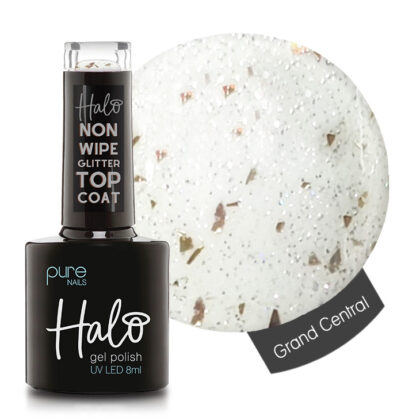 Halo Non Wipe Glitter Top Coat Over the Top (Grand Central) 8ml