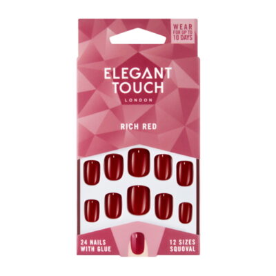 Elegant Touch Rich Red False Nails