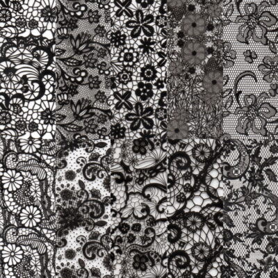 Halo Create Nail Foils - Black Lace (Pack of 10)