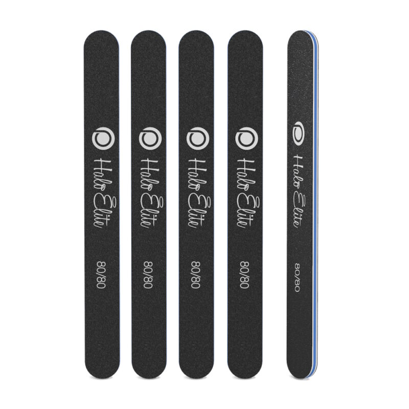 Halo Elite Black Straight Nail Files (Pack of 5)
