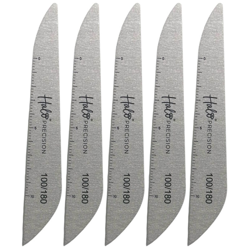 Halo Elite Precision Zebra Nail Files 100/180 Grit (Pack of 5)