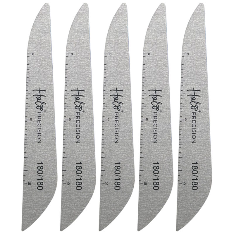 Halo Elite Precision Zebra Nail Files 180/180 Grit (Pack of 5)