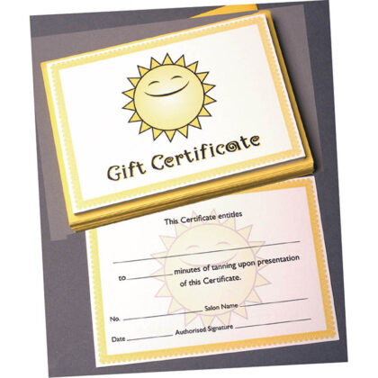 Sunbed Tanning Gift Vouchers (Pack of 25)